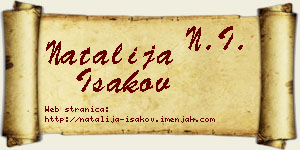 Natalija Isakov vizit kartica